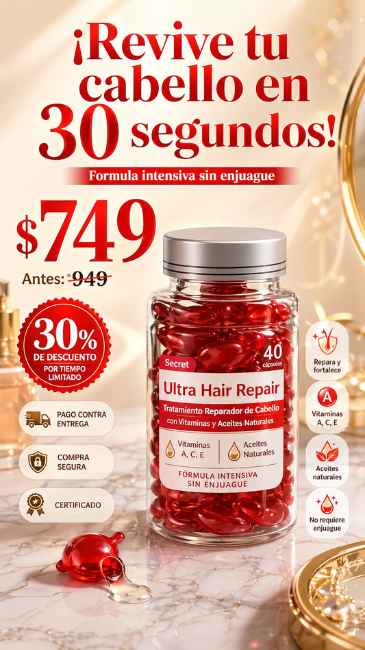 Ultra Hair Repair - Tratamiento Reparador de Cabello con Vitaminas y Aceites Naturales
